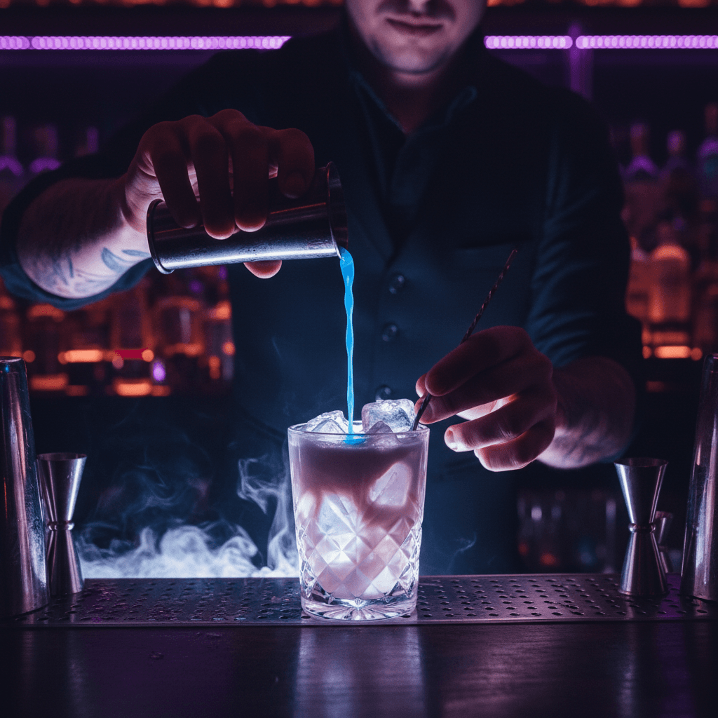 Craft cocktail being prepared