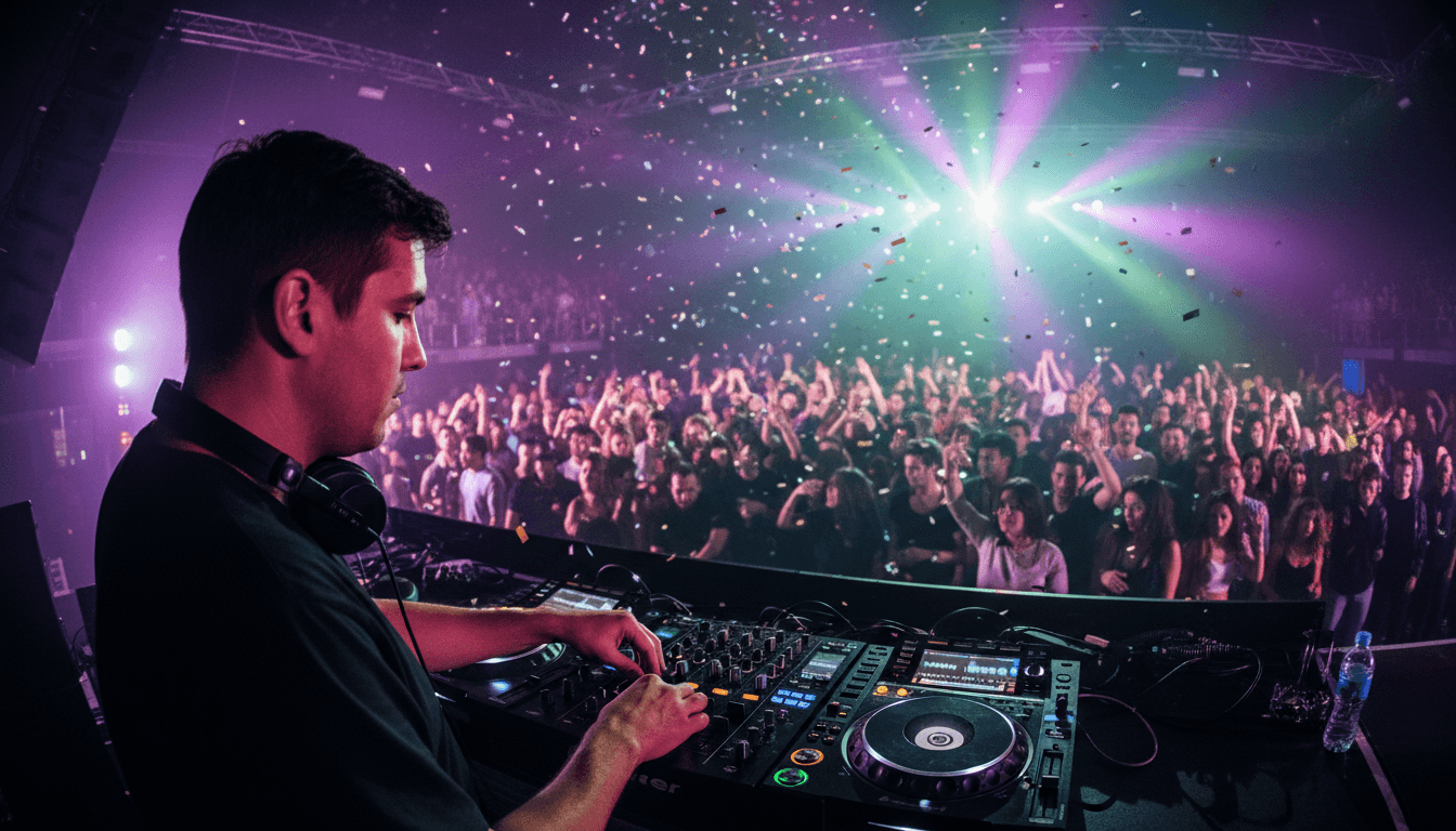 DJ performing at rooftop bar